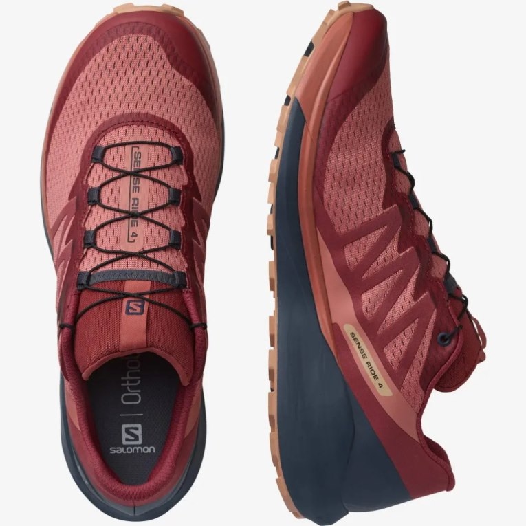 Tenis Para Trail Running Salomon Sense Ride 4 Mujer Coral Rojos | MX PQRH729